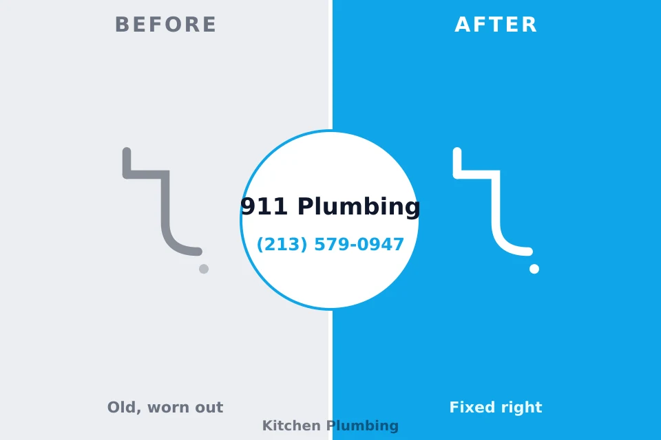 Before and after: plumbing repair Justice, OK